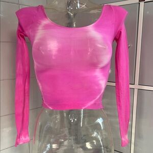 Body Wrappers Bubblegum Tie Dye Stocking Crop Top